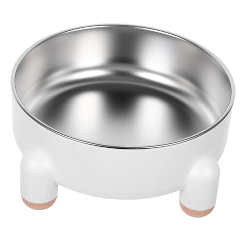 TOYANDONA Hundenapf Hund Wassernapf Welpennäpfe Aus Edelstahl Futternapf Für Hunde Kleine Hundenäpfe Hundefutternapf Aus Edelstahl Tiernahrungsschalen Haustiernapf Weiß Rostfreier Stahl von TOYANDONA