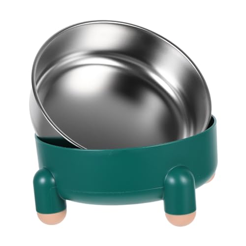 TOYANDONA Hundenapf Kleine Metallhundschalen Katzenfutterschale Futternapf Für Haustiere Erhöhter Wassernapf Für Hunde Hundeerzogene Näpfe Kleine Hundenäpfe Rostfreier Stahl Green von TOYANDONA