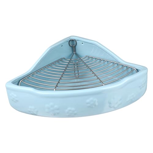 TOYANDONA Kaninchen Keramik Toilette Haustier Guinea Töpfchen Trainer Keramik Blau von TOYANDONA