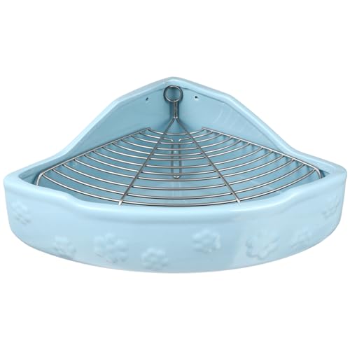 TOYANDONA Kaninchen-Keramik-Toilette Kleine Haustier-PIPI-Toilette Fächerförmige Katzentoilette Für Haustiere Toilettenzubehör Für Haustiere Haustiertöpfchen Aus Keramik Haustierbedarf Blue von TOYANDONA