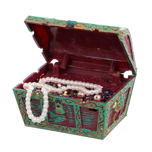 TOYANDONA Kasten Aquarium-Schatztruhe Cute Decor wohnungseinrichtung Home Decoration Kühler Bausatz Netz schmuck Aquarium-Schatz-Verzierung Aquarium-Schatz-Versorgung Harz und Kunststoff rot von TOYANDONA