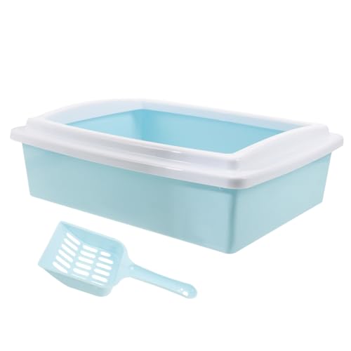 TOYANDONA Kasten Katzentoilette Katzenschaufel Wurf Katzentonne Tablett halb katzenstreu Katze Bettpfanne kätzchentoilette Haustiertoilette Mülleimer pp Sky-Blue TOYANDONA Kasten Katzentoilette Katzenschaufel Wurf Katzentonne Tablett halb katzenstreu Katze Bettpfanne kätzchentoilette Haustiertoilette Mülleimer pp Sky-Blue von TOYANDONA
