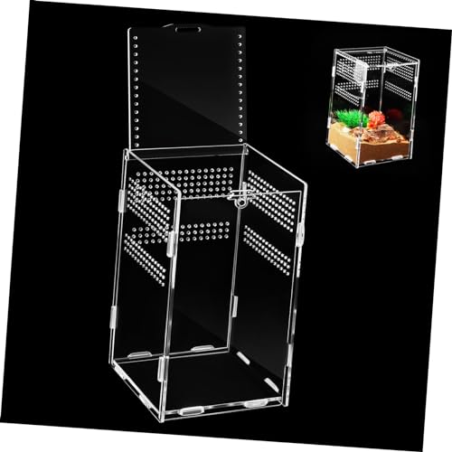 TOYANDONA Kasten Schlangengehege Käfig Reptil Spinnengehege Fütterung Tarantula -gehäuse Springspinnen-Terrarium Insektenbecken Vertikales Terrarium Klare Behälter Zum Füttern Acryl von TOYANDONA