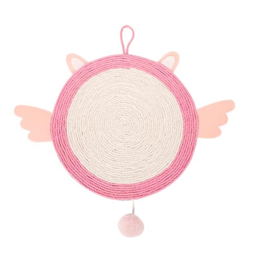 TOYANDONA Katze Kratzbrett aus Sisal Kratzfestes Katzenkratzspielzeug Interaktives Kätzchenspielzeug mit Lanyard Stressabbauend Pflegend für Katzenpfoten Platzsparend Hängbar Pinkes von TOYANDONA
