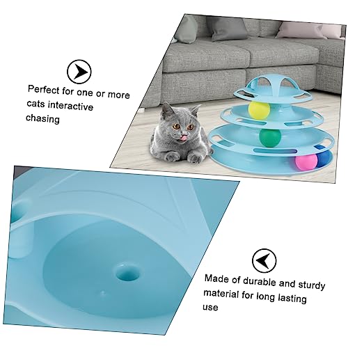 TOYANDONA Katzenspielzeug Interaktive Spielbahn Mit Kugel Für Kätzchen Fördert Bewegung Und Selbstbeschäftigung Inklusive Federndem Maus-Design Robuste Konstruktion Schafft Spielerische Hera von TOYANDONA