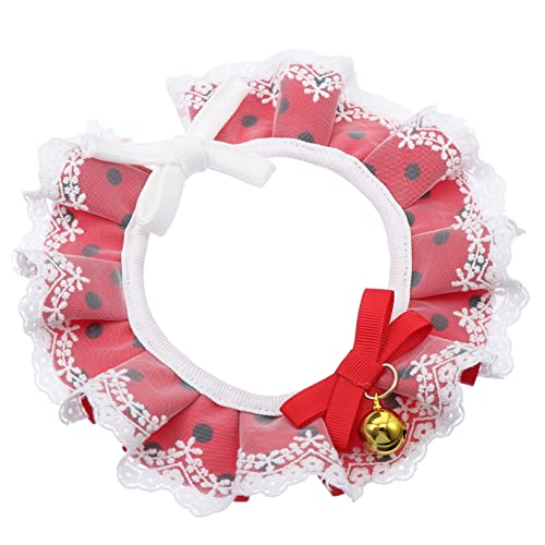 TOYANDONA Katze Spitzenhalsband mit Roter Schleife und Glocke Verstellbares Katzenhalsband Festliches Haustier Accessoire für Party Hochzeit Weihnachten und Besondere Anlässe TOYANDONA Katze Spitzenhalsband mit Roter Schleife und Glocke Verstellbares Katzenhalsband Festliches Haustier Accessoire für Party Hochzeit Weihnachten und Besondere Anlässe von TOYANDONA