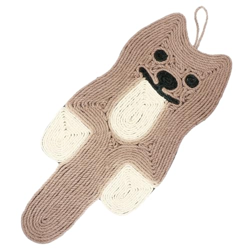 TOYANDONA Katzen Sisal Kratzmatte mit Hängeschlaufe Multifunktionales Kratzpad zum Schutz von Möbeln Platzsparend an Wand oder Tür mit Futteröffnung zur Katzenanlockung rutschfest und von TOYANDONA