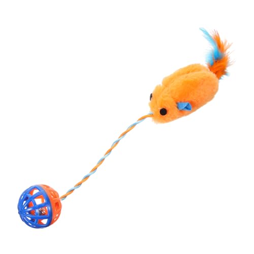 TOYANDONA Interaktives Katzenspielzeug Mit Kunststoffglocke Beißfestes Spielzeug Für Wohnungskatzen Unterhaltsame Katzenspielzeuge Mit Geräuschball Orange von TOYANDONA