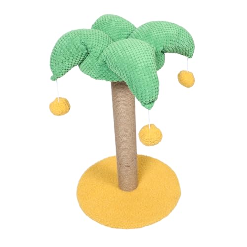 TOYANDONA Katzenkratzbaum aus Sisal mit Niedlichem Kokosnussbaum Design Tragbar für Zuhause und Unterwegs Kratzsäule für Katzen und Kätzchen Platzsparend und Langlebig von TOYANDONA