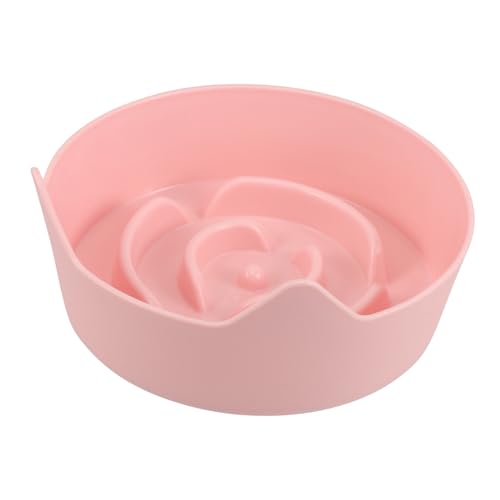 TOYANDONA Katzennapf Trinknapf Für Katzen Langsamer Futterspender Für Katzen Slowfeeder Für Hundefutter Kleiner Hundenapf Langsamer Wassernapf Für Hunde Katzenbedarf Rosa Plastik von TOYANDONA