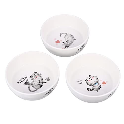 TOYANDONA Katzennapf katzennäpfe pet Bowl rutschfeste Keramik Katzenfutter Schüssel Schwere Katzenfutter Schüssel cat Bowl Wasser für Katzenschüssel aus Keramik Katze Kätzchen Schüssel Weiß von TOYANDONA