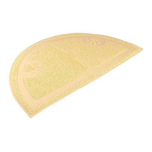 TOYANDONA Katzenstreu Matte Wurf Haustiermatten Für Die Katzentoilette Fütterung Essen Haustiere Halbmondkatze Halbmond-katzenmatte Drinnen wasserdichte Matte Katzenstreupolster PVC Beige TOYANDONA Katzenstreu Matte Wurf Haustiermatten Für Die Katzentoilette Fütterung Essen Haustiere Halbmondkatze Halbmond-katzenmatte Drinnen wasserdichte Matte Katzenstreupolster PVC Beige von TOYANDONA