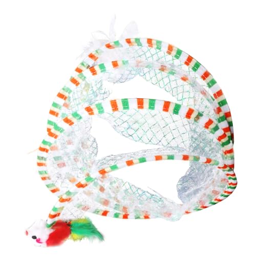 TOYANDONA Katzentunnel mit Interaktivem Rascheltunnel Katzenzelt für Katzen und Kätzchen Großer und Kleiner Spieltunnel Fördert und Bewegung für Indoor Spielspaß von TOYANDONA