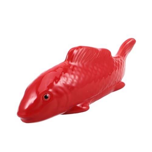 TOYANDONA Keramik Float Ente Aquariumzubehör Ornamente Tierornamente Für Den Garten Aquarium Schwimmende Fische Schwimmende Fischstatue Aquarium Landschaftsgestaltung Dekoration Rot von TOYANDONA