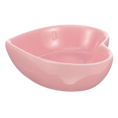 TOYANDONA Keramik Futternapf Herzform für Hamster Chinchilla Kleintiere Design Lebensmittelecht für Futter Wasser Rosa von TOYANDONA
