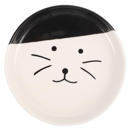 TOYANDONA Keramik Katzenfutternapf Flach mit Großem Schützender für Katzen und Kätzchen Modernes Nordic Design Leicht zu Reinigen Haustier Futterplateau von TOYANDONA
