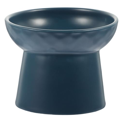 TOYANDONA Keramik Katzenfutternapf mit Schräger Kante Ergonomisch Erhöhtes Design für Bequemes Fressen Leicht zu Reinigen Modernes Candy Blau Schadstofffrei für Katzen und Kätzchen von TOYANDONA