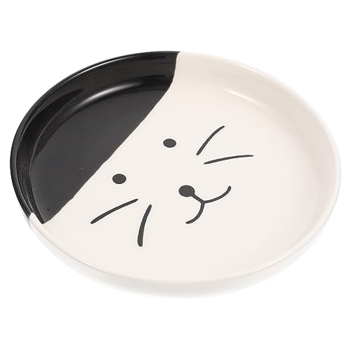 TOYANDONA Keramischer Katzennapf Flacher Futternapf Für Katzen Wiederverwendbar Reinigen Design Für Täglichen Gebrauch Für Haustiere von TOYANDONA