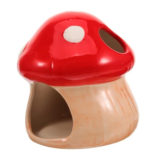 TOYANDONA Keramisches Hamsterversteck Pilzform Kühlnest für Dekoratives Schlafhaus für Zwerghamster Sicheres und Bequemes Versteck für Kleintiere für Käfigdekoration TOYANDONA Keramisches Hamsterversteck Pilzform Kühlnest für Dekoratives Schlafhaus für Zwerghamster Sicheres und Bequemes Versteck für Kleintiere für Käfigdekoration von TOYANDONA