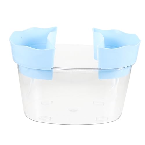 TOYANDONA Kleiner Transparenter Aquarium Tank für Schildkröten und Betta Fische Vielseitiges Desktop Fischbecken aus Kunststoff mit Blauem Deckel für Verschönerung Ihrer Umgebung TOYANDONA Kleiner Transparenter Aquarium Tank für Schildkröten und Betta Fische Vielseitiges Desktop Fischbecken aus Kunststoff mit Blauem Deckel für Verschönerung Ihrer Umgebung von TOYANDONA
