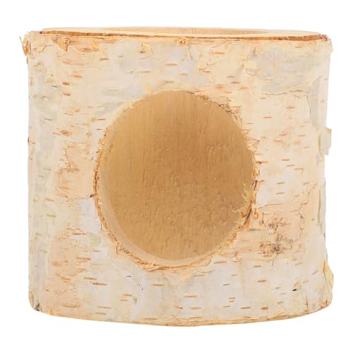TOYANDONA Kleines Tierheim Holz Tunnel für Hamster und Meerschweinchen Versteck und Spielplatz für Kleintiere Sicheres und Gesundes aus Birkenholz für Tierhaltung von TOYANDONA