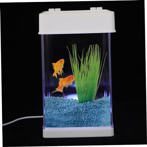 TOYANDONA Kleines Transparentes Kunststoff Aquarium mit Beleuchtung Dekorativer Mini Fischtank für Wohnzimmer und Büro Robust und Verschleißfest für Zucht und Präsentation von Kleinen TOYANDONA Kleines Transparentes Kunststoff Aquarium mit Beleuchtung Dekorativer Mini Fischtank für Wohnzimmer und Büro Robust und Verschleißfest für Zucht und Präsentation von Kleinen von TOYANDONA