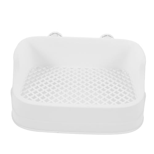 TOYANDONA Kleintier Toilette aus Robustem Kunststoff Weiße Kaninchentoilette mit Platzsparendem Design Hygienisches Bunny Klo für Meerschweinchen und Hamster Einfach zu Reinigen und Sicher von TOYANDONA