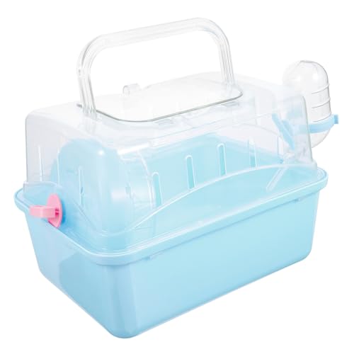 TOYANDONA Kleintierkäfig aus Kunststoff Tragbarer Hamsterkäfig mit Dach Transportbox für Hamster und Kleine Haustiere für Outdoor Aktivitäten Leicht von TOYANDONA