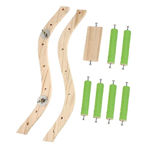 TOYANDONA Kletterleiter für Papageienspielzeug drinnen für Vogelkäfige Sittiche Sitzstangen Vogelspielständer Kletterspielzeug für Vögel Papageienleiter für Käfig Holz Grün TOYANDONA Kletterleiter für Papageienspielzeug drinnen für Vogelkäfige Sittiche Sitzstangen Vogelspielständer Kletterspielzeug für Vögel Papageienleiter für Käfig Holz Grün von TOYANDONA