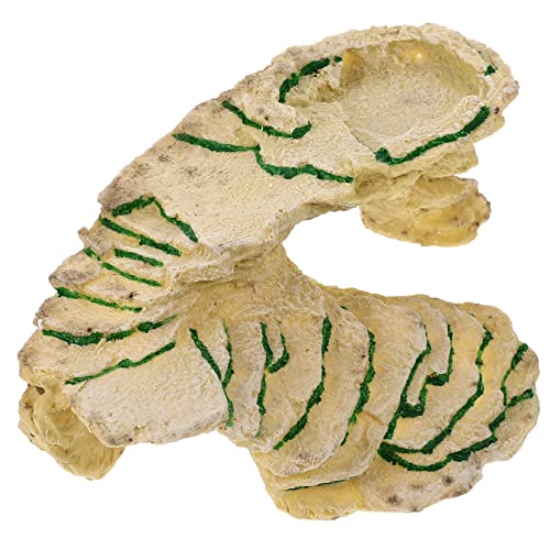 TOYANDONA Klettern Für Haustiere Sonnenkletterplattform Verstecken Reptilienterrarium Kletterrampe Für Schildkröten Groß Schildkrötenfell Lebensraum Der Schildkröte Reptilienhaut Harz Khaki von TOYANDONA