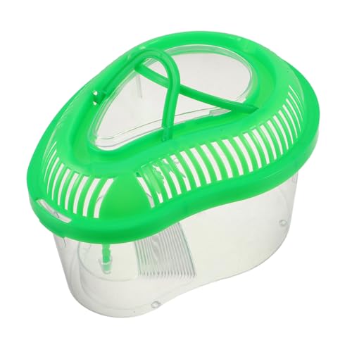 TOYANDONA Kompakte Transportbox für Fische und Reptilien mit Integriertem Belüfteten Öffnungen und Sicherem Deckel für Goldfische Garnelen und Schildkröten Grün von TOYANDONA