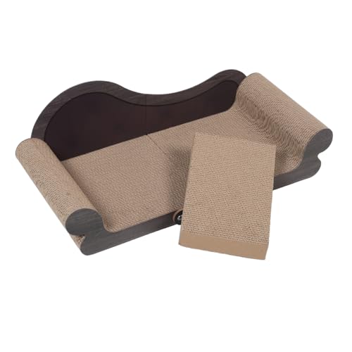 TOYANDONA Kratzmöbel Sofa aus Wellpappe Kratzfest kein Abfall Schonend für Möbel Fördert Gesunde Krallen für Indoor Katzen und Kätzchen Modernes Design Leicht zu Montieren von TOYANDONA