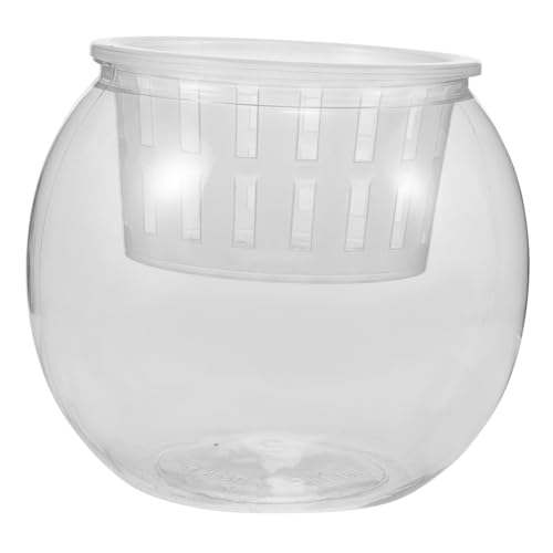 TOYANDONA Kunststoff Fischbehälter für Hydroponische Pflanzen Runder Aquarium Topf Dekorativer Aquarium für Fische und Schildkröten Transparentes Design von TOYANDONA