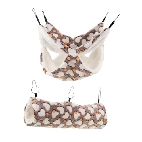 TOYANDONA Kuschelweiches Hamster Warmnest mit Hängematte und Tunnel Teiliges Baumwollmaterial für Meerschweinchen Frettchen Rennmäuse und Kleine Nager Gemütlicher Rückzugsort und von TOYANDONA