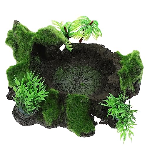 TOYANDONA Lebendige Reptilienschale Harz Reptilienschale Dekorative Reptilienschale Snack Zubehör Reptilien Wasserschale Reptilien Futterschale Snack Zubehör Reptilien Futterschale von TOYANDONA
