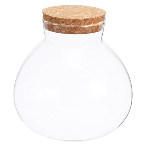 TOYANDONA Leere Glasflasche für DIY Mikrolandschaften Ökologische Flasche mit Korkverschluss für Pflanzen und Dekoration Transparentes Design von TOYANDONA