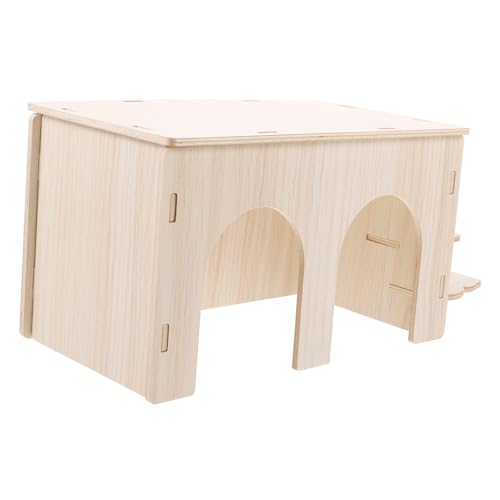 TOYANDONA Meerschweinchen Versteckhaus aus Holz Verschleißfestes Tier Labyrinth mit Rampe Gemütlicher Rückzugsort für Hamster und Kleintiere für Käfige und Lebensraum Dekoration von TOYANDONA