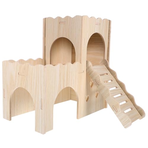 TOYANDONA Mehrstöckiges Hamsterhaus aus Natürlichem Holz mit Leiter Langlebiges Versteck für Meerschweinchen Ratten und Kleine Nagetiere Sicherer Rückzugsort und Multifunktionales TOYANDONA Mehrstöckiges Hamsterhaus aus Natürlichem Holz mit Leiter Langlebiges Versteck für Meerschweinchen Ratten und Kleine Nagetiere Sicherer Rückzugsort und Multifunktionales von TOYANDONA