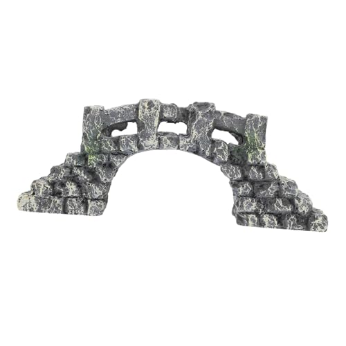 TOYANDONA Miniatur Resinbrücke Aquarium Dekoration Wasserfest Farbecht Vielseitig Sicher für Fisch Schildkrötenbecken Einfache Installation Aquarium Landschaftsbrücke von TOYANDONA