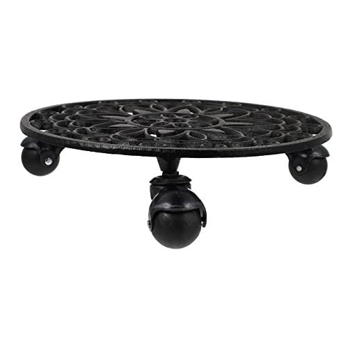 TOYANDONA Mobile Blumentopfunterlage mit Abnehmbarem Tray Gusseisen Pflanzenroller mit Rädern für Einfache Pflanzenbewegung und Hohe Tragfähigkeit für und Außenbereich TOYANDONA Mobile Blumentopfunterlage mit Abnehmbarem Tray Gusseisen Pflanzenroller mit Rädern für Einfache Pflanzenbewegung und Hohe Tragfähigkeit für und Außenbereich von TOYANDONA