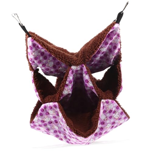 TOYANDONA Multilayer Hängematte für Kleine Tiere Plüschbett für Hamster Ratten Chinchillas und Andere Kleintiere mit Metallhaken für und im Käfig von TOYANDONA