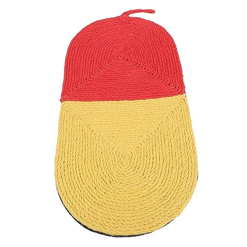 TOYANDONA Natürliche Sisal Kratzmatte für Katzen Wiederverwendbar Multifunktional als Kratzbrett Spiel und Schlafmatte Kratzfestes Indoor Katzenspielzeug Schont Möbel und Böden Gelb Rot von TOYANDONA