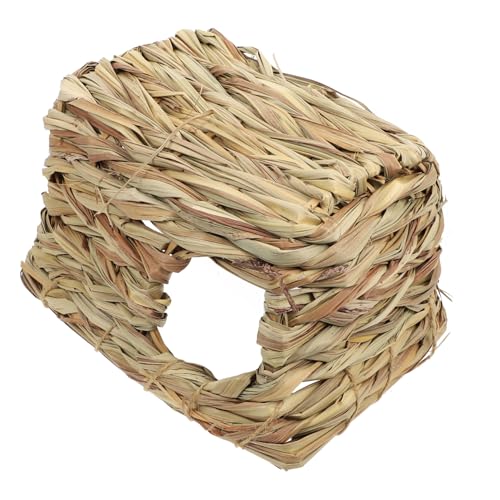 TOYANDONA Natürliches Hamster Versteck aus Handgeflochtenem Stroh Atmungsaktives Kleintierhaus mit Tunnel Kleines für Hamster Meerschweinchen Chinchilla und Ratten Platzsparendes Nest von TOYANDONA