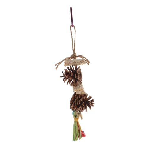 TOYANDONA Natürliches Holzspielzeug mit Langlebigem Kiefernzapfen und Quaste Robustes Papageienspielzeug zum Aufhängen im Käfig Sicheres Kauspielzeug für Wellensittiche und Andere Vögel TOYANDONA Natürliches Holzspielzeug mit Langlebigem Kiefernzapfen und Quaste Robustes Papageienspielzeug zum Aufhängen im Käfig Sicheres Kauspielzeug für Wellensittiche und Andere Vögel von TOYANDONA
