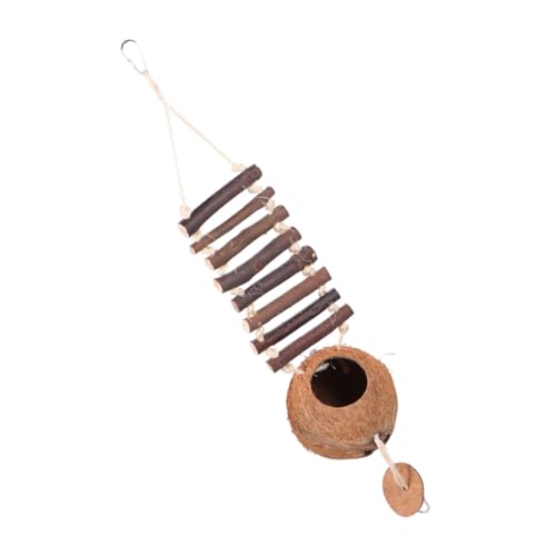 TOYANDONA Natürliches Kokosnussschalen Vogelnest mit Kletterseil und Leiter Langlebiges Brutnest für Kleine Papageien und Kleintiere Sicheres Versteck für Wellensittiche und Hamster im TOYANDONA Natürliches Kokosnussschalen Vogelnest mit Kletterseil und Leiter Langlebiges Brutnest für Kleine Papageien und Kleintiere Sicheres Versteck für Wellensittiche und Hamster im von TOYANDONA
