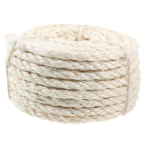 TOYANDONA Natürliches Sisalseil Abriebfestes Zuschneidbares Kratzseil für Katzenkratzbaum Kratzsäule Ersatz DIY Katzenposten Reparatur Vielseitiges Sisal Hanfseil für Möbel und von TOYANDONA