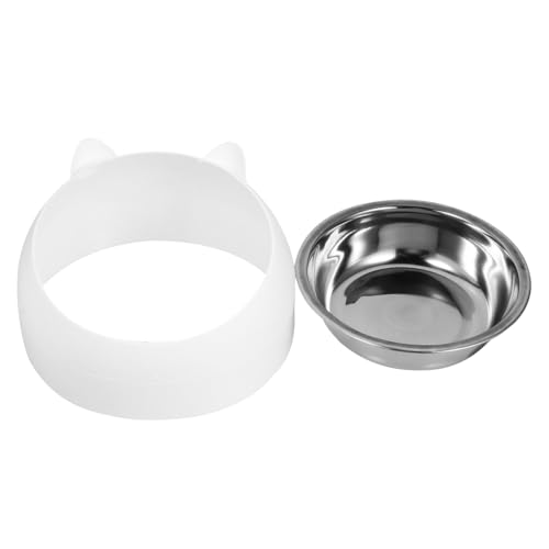 TOYANDONA Neigbarer Edelstahl Katzen Napf mit Nacken Schutz Erhöhtes Design für Komfortables Fressen rutschfest Hygienisch als Futter und Trinknapf für Katzen von TOYANDONA