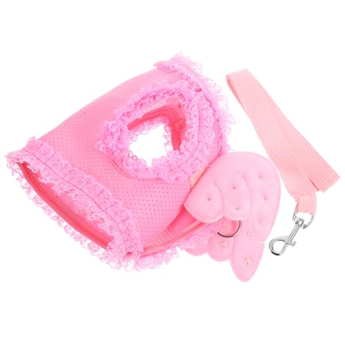 TOYANDONA Niedriges Atmungsaktives Katzen und Hundegeschirr mit Perlenengel Design Verstellbares Brustgeschirr für Kleine und Mittlere Haustiere Bequem und Langlebig von TOYANDONA