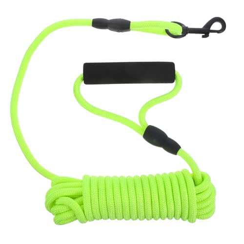 TOYANDONA Nylon Hundeleine für Sicheres und Training Lange Grüne Leine mit Ergonomischem Griff und Integrierter Kotbeutelspender für Komfortable von TOYANDONA
