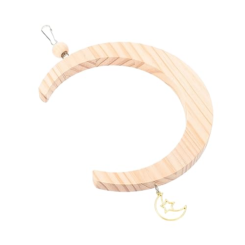 TOYANDONA Papagei Holz Schaukel Hängendes Mond Ring für Vogelkäfig Multifunktionale Vogel Kauspielzeug und Stehständer für Wellensittiche und Papageien TOYANDONA Papagei Holz Schaukel Hängendes Mond Ring für Vogelkäfig Multifunktionale Vogel Kauspielzeug und Stehständer für Wellensittiche und Papageien von TOYANDONA